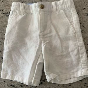 Janie and jack white linen shorts 18-24 months